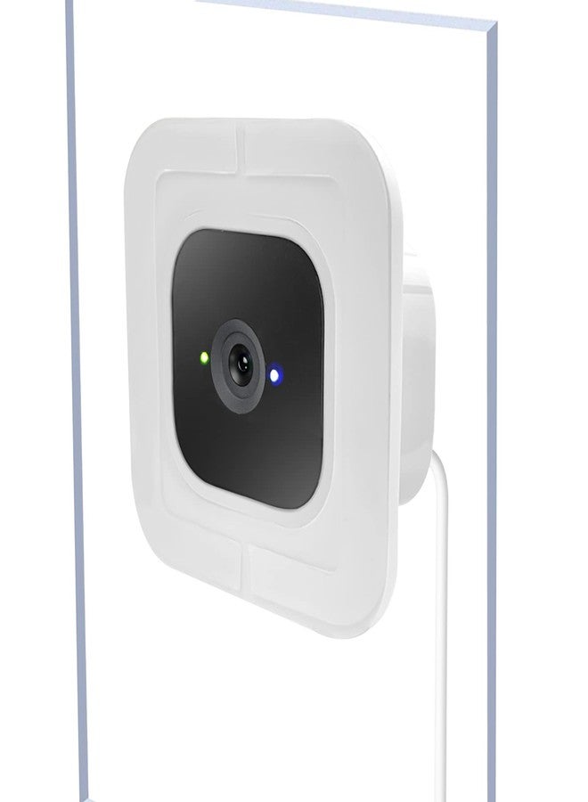 REEYEAR 2 Pack Window Mount Compatible with Blink Mini Indoor, Secured Camera Glass Wall Holder for Single Pane Glass Windows/Doors for Outside Security Monitoring,White - Image 1