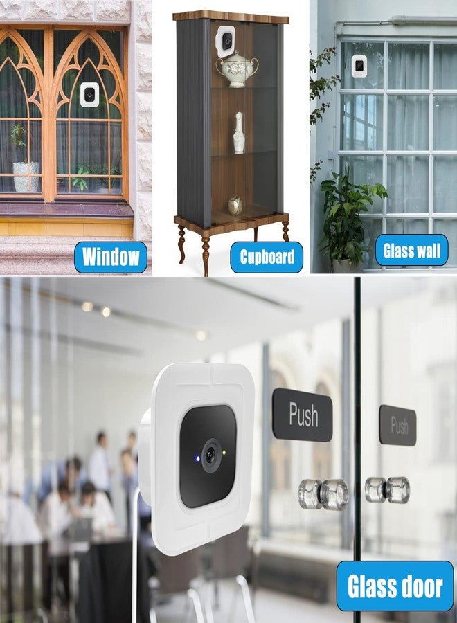 REEYEAR 2 Pack Window Mount Compatible with Blink Mini Indoor, Secured Camera Glass Wall Holder for Single Pane Glass Windows/Doors for Outside Security Monitoring,White - Image 4