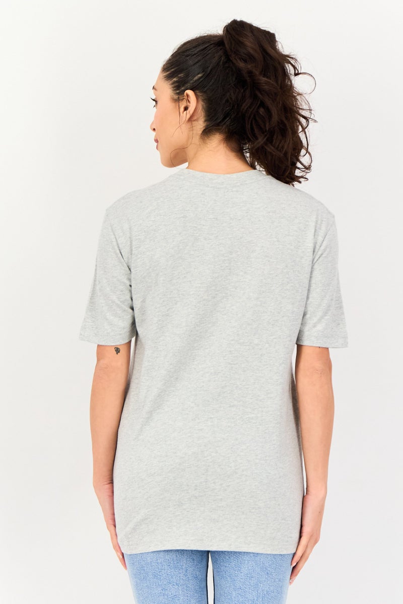 Bloomies Women Crew Neck Short Sleeve Graphic Print T-Shirt, Grey - Image 3