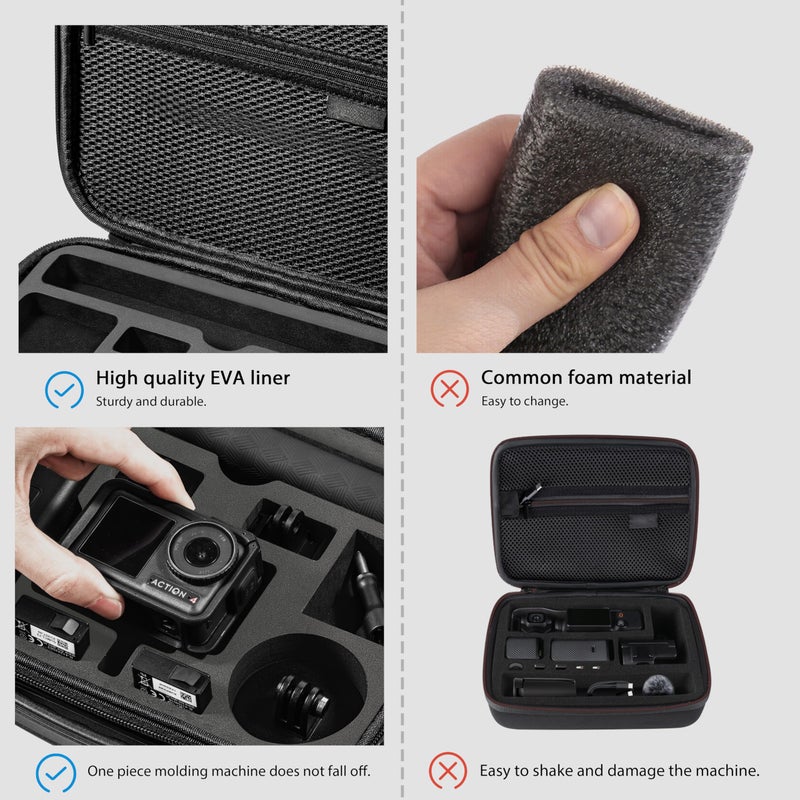 Tomat Action 5 Pro Carrying Case for DJI Osmo Action 5 Pro/Action 4 Camera Accessories Hard Shell Bag Travel Case Compatible with DJI Action 5 Pro/Action 4 Adventure - Image 4