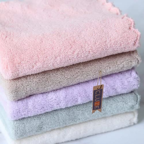 CLUZE Microfiber Coral Fleece Baby Face Towels, Soft and Absorbent Wash Clothes for Newborns, Infants and Toddlers, Gentle on Delicate Skin for Face Hands and Body, 10x10 Inch (4 Pcs) - Image 4