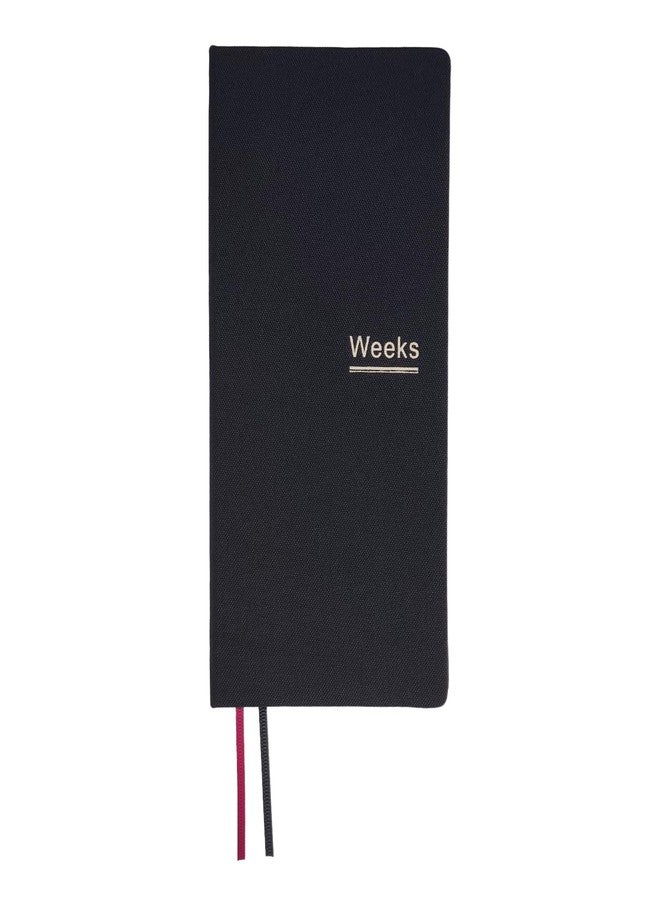 receip Undated Weekly Planner Notebook Pocket Organizer Appointment Book Journal Notebook A6 Week Plan Notepad (Black) - Image 1