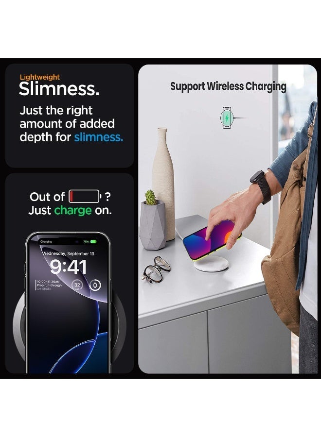 زاديوس - جراب هاتف متوافق مع ايفون 14 - مقاوم للصدمات باللون الأسود غير اللامع مع لمسات صفراء متوافق مع الشواحن اللاسلكية - Image 2