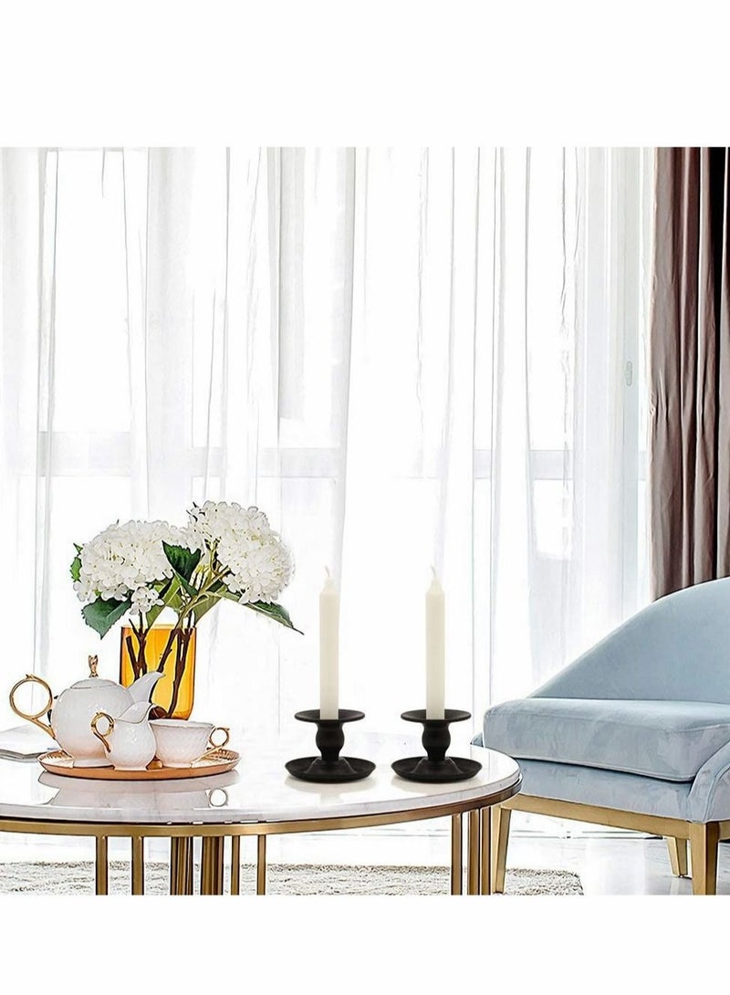 Captaintech Taper Candle Holder Set, Black Retro Iron Candle Stick Holder, Candlelight Stand for Pillar Candles, Candle Stands Decorative for Weddings, Parties and Home Décor (Pack of 2) - Image 3