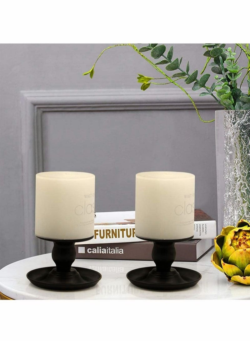 Captaintech Taper Candle Holder Set, Black Retro Iron Candle Stick Holder, Candlelight Stand for Pillar Candles, Candle Stands Decorative for Weddings, Parties and Home Décor (Pack of 2) - Image 4