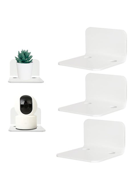 Acrylic Small Wall Shelf Set of 3 Wall Mount Holder with 2 Types of Installation for Speakers Easy to Install No Drill