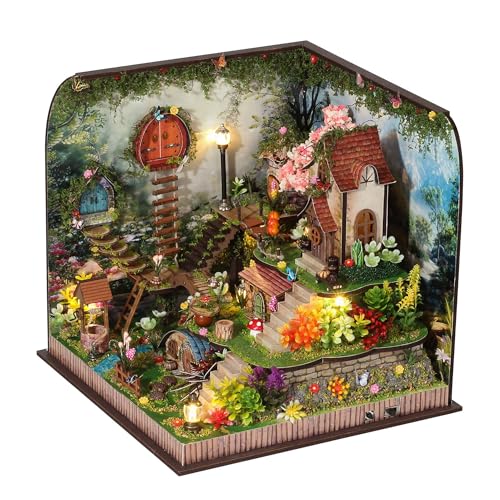 Kisoy DIY Miniature House Kit Tiny House Kit with Furniture and LED Light for Adults and Teens DIY Mini House Craft Kit DecorationsGifts for Family and FriendsWhispering Woods - Image 1