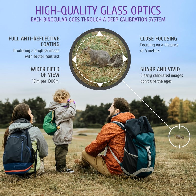 Scotar BeBison Binoculars for Kids and Adults - 8x21 High Resolution Real Optics - Compact Folding Shockproof Kids Binoculars for Bird Watching - Spy Games - Outdoor Play for Boys and Girls - Image 3