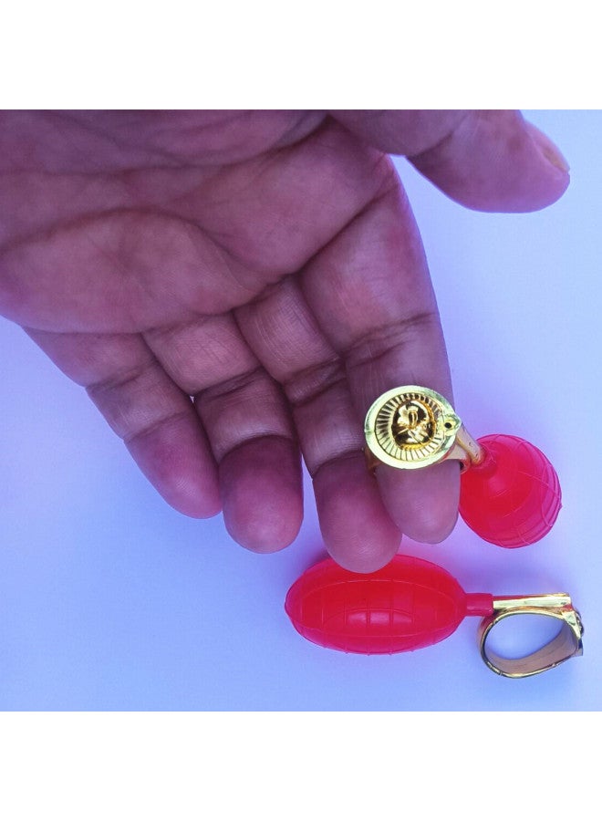 Magic Ring Water Spray Strange Magic Toy Game Props Hidden Water Spray Ring Not Picking Hand Stab Water Ring-Color:Red (Du Jin)  - Image 4