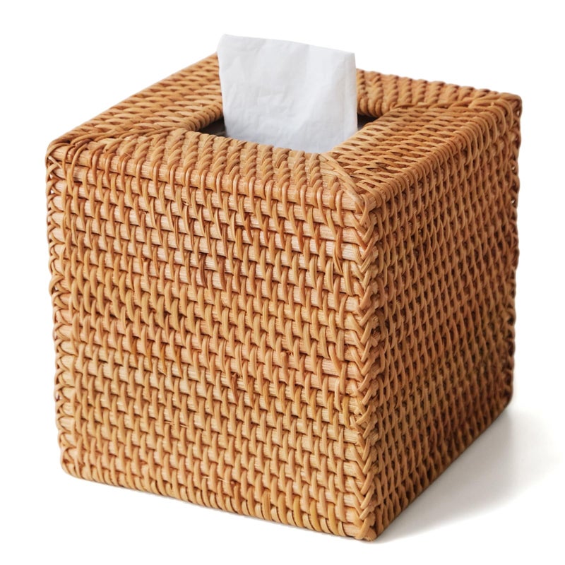 S310 Wicker Tissue Box Holder, Stain Resistant, Square - Image 1
