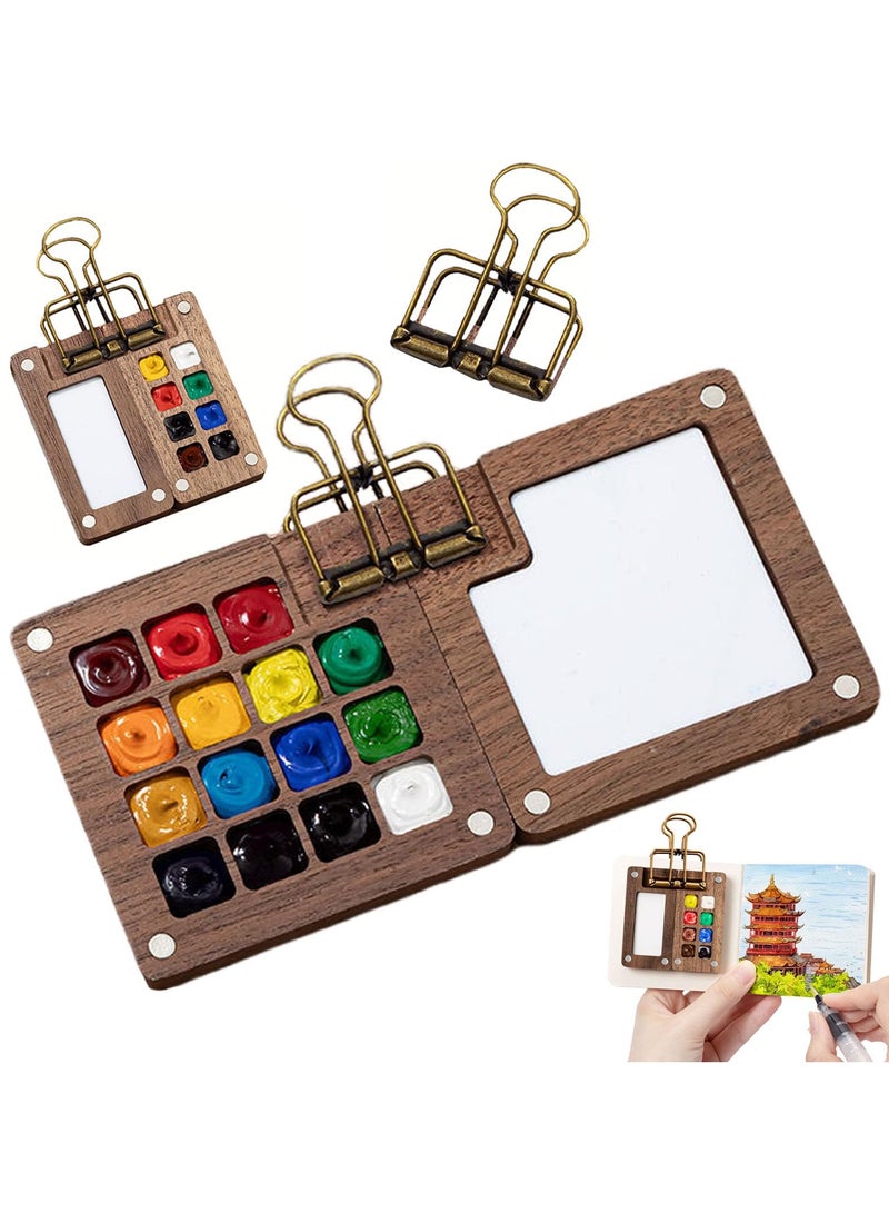 GNAFOTU Watercolor Travel Set - Compact Travel Paint Palette for On-the-Go Creativity, Mini Watercolor Palette Kit for Artists, Portable Paint Palette Travel Kit for Easy, Mess-Free Setup  - Image 1