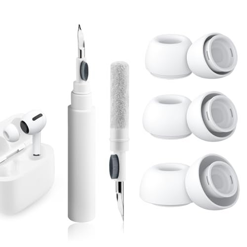Tobfit [3 Pairs] Ear Tips for Airpods Pro 2nd / 1st Generation with Cleaning Kit, Non-Slip Soft Silicone Earbuds for AirPods Pro 2 and 1st,M - Image 1