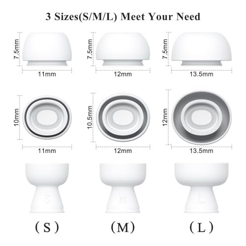 Tobfit [3 Pairs] Ear Tips for Airpods Pro 2nd / 1st Generation with Cleaning Kit, Non-Slip Soft Silicone Earbuds for AirPods Pro 2 and 1st,M - Image 3