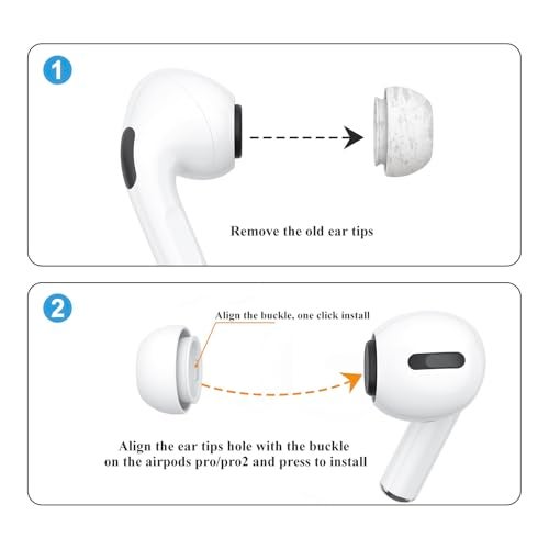 Tobfit [3 Pairs] Ear Tips for Airpods Pro 2nd / 1st Generation with Cleaning Kit, Non-Slip Soft Silicone Earbuds for AirPods Pro 2 and 1st,M - Image 4