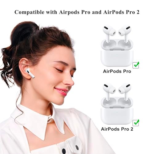 Tobfit [3 Pairs] Ear Tips for Airpods Pro 2nd / 1st Generation with Cleaning Kit, Non-Slip Soft Silicone Earbuds for AirPods Pro 2 and 1st,M - Image 2