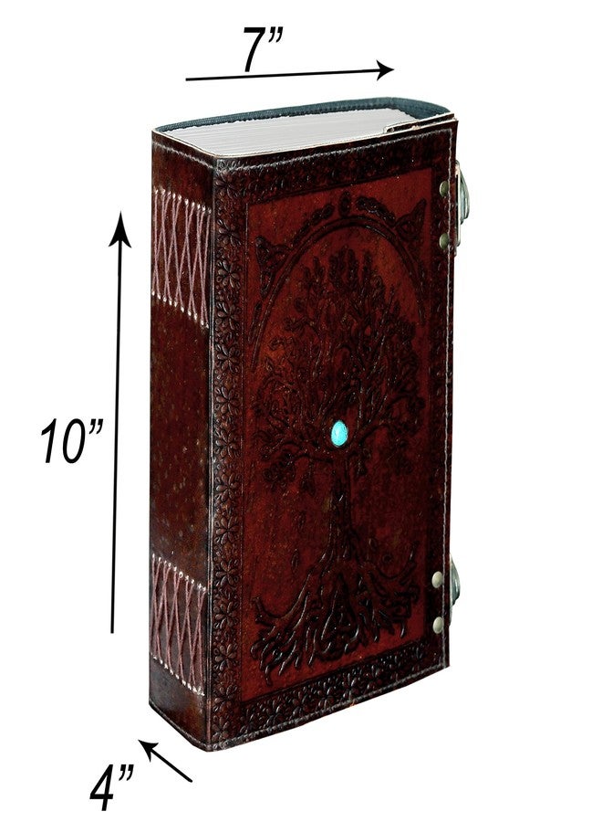 cuero C 600 Pages Leather Sun and Moon Embossed with Beautiful Blue Stone Journal Diary Notebook, Planner, Organizer, Sketchbook, Blank Book Journal (Tree of Life) - Image 3
