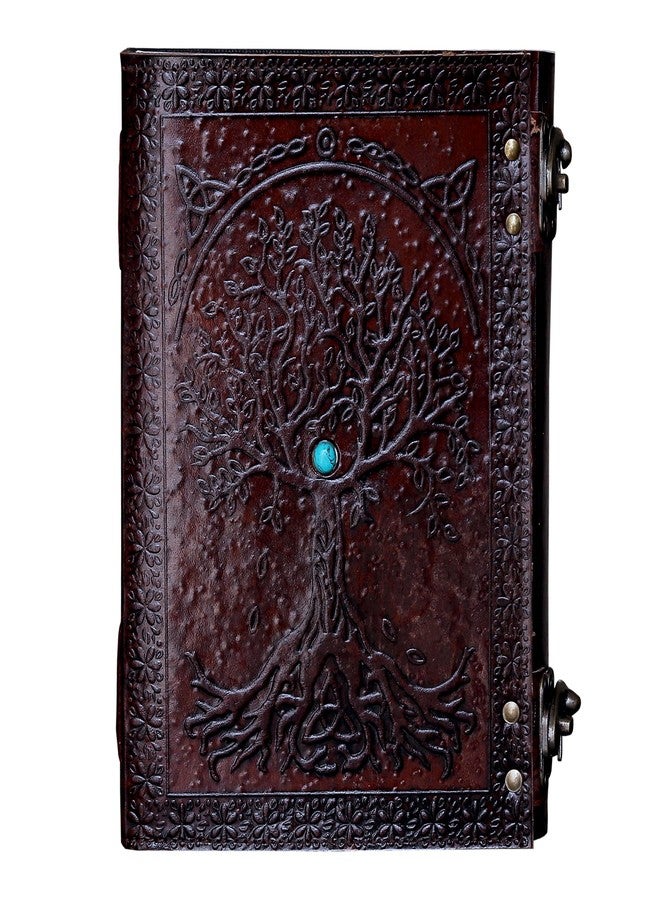 cuero C 600 Pages Leather Sun and Moon Embossed with Beautiful Blue Stone Journal Diary Notebook, Planner, Organizer, Sketchbook, Blank Book Journal (Tree of Life) - Image 2