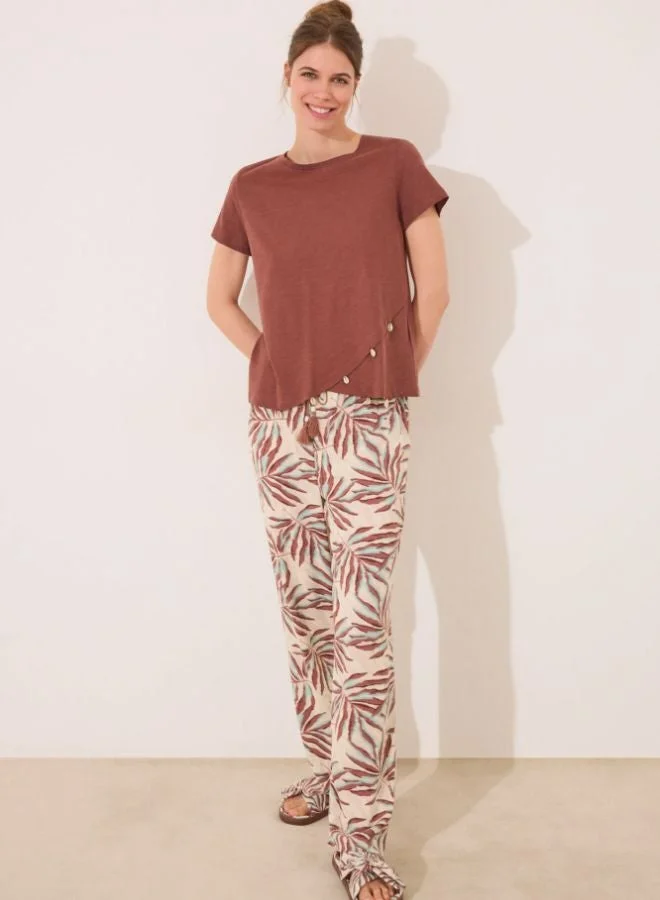 women'secret Brown short sleeve T-shirt