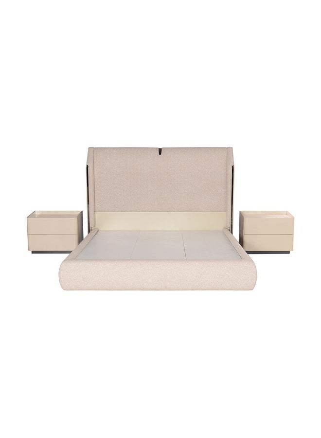 DANUBE HOME Mulligan 180X200 Upholstered King Bed  | Modern Design Wooden Double-Beige/Khaki - Image 2