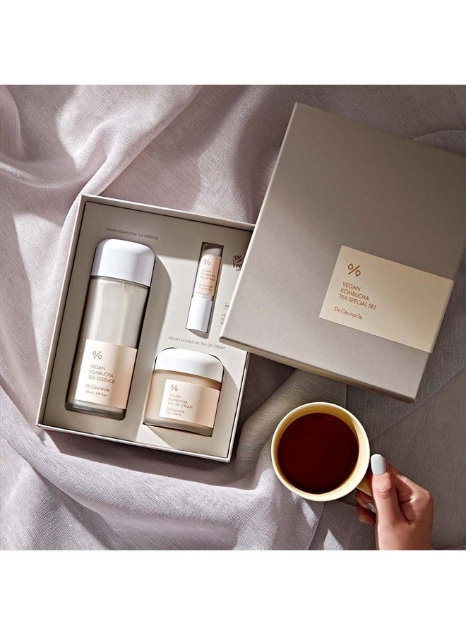 Dr.Ceuracle Vegan Kombucha Tea Special Setㅣ3-Piece Skincare Gift with Essence, Gel Cream, Lip BalmㅣHydrating, Detoxifying, NourishingㅣMade in Korea, Cruelty Free  - Image 3