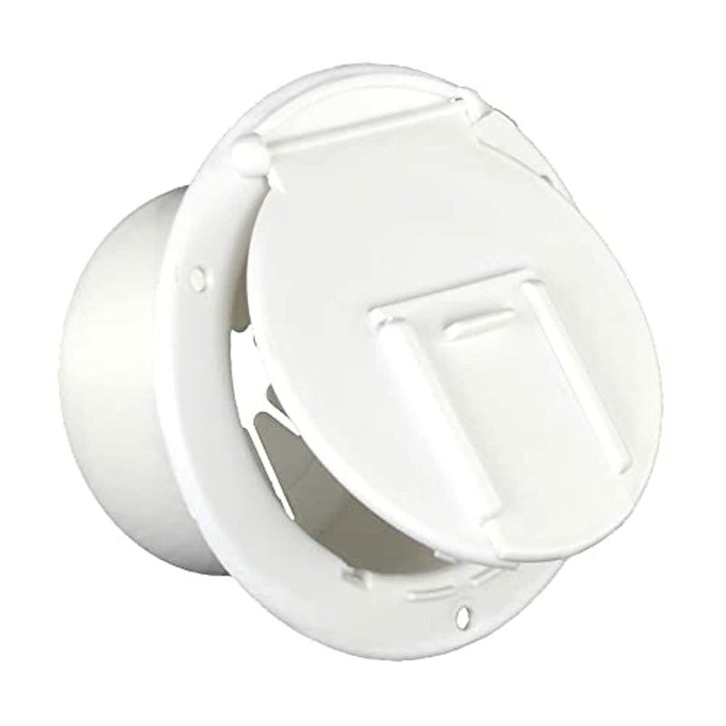 Thetford Thetford|B&B Molders RV Replacement Parts and Accessories Camper Round Electrical Cable Cord/Jack Cover Hatch with Back Polar White PN 94328  - Image 3