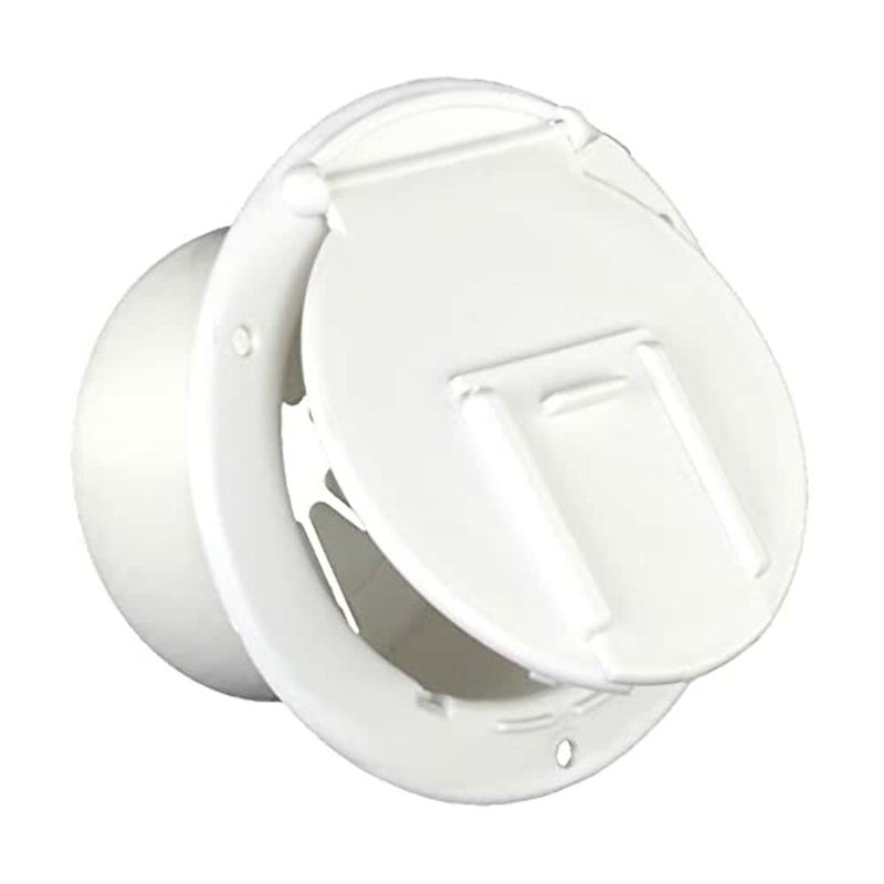 Thetford Thetford|B&B Molders RV Replacement Parts and Accessories Camper Round Electrical Cable Cord/Jack Cover Hatch with Back Polar White PN 94328  - Image 2