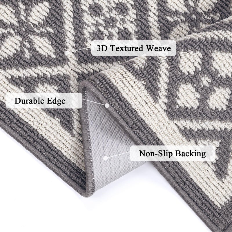 Ileading Runner Rugs for Hallways 2x10ft Heavy-Duty Durable Entryway Floor Mat with Non Slip Rubber Backing for Busy Traffic Extended Indoor Doormat Machine Washable Kitchen Throw Rug(Grey) - Image 3