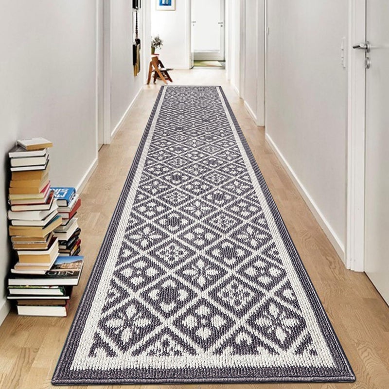 Ileading Runner Rugs for Hallways 2x10ft Heavy-Duty Durable Entryway Floor Mat with Non Slip Rubber Backing for Busy Traffic Extended Indoor Doormat Machine Washable Kitchen Throw Rug(Grey) - Image 1