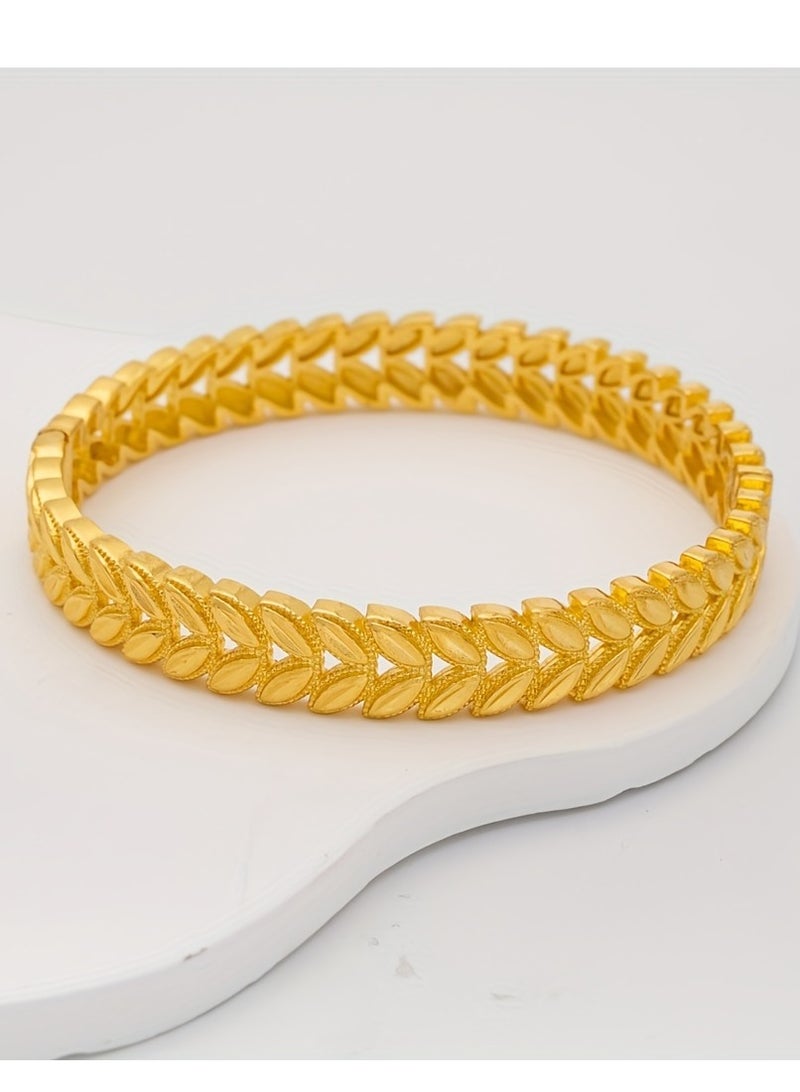 FASHION Hollow Wheat Print Bracelet, Exquisite Environmentally Friendly Copper Ladies Fashion Bracelet  - Image 1