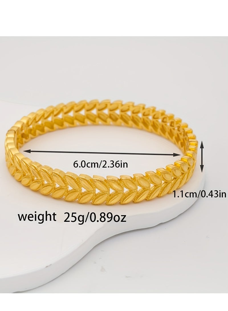 FASHION Hollow Wheat Print Bracelet, Exquisite Environmentally Friendly Copper Ladies Fashion Bracelet  - Image 2