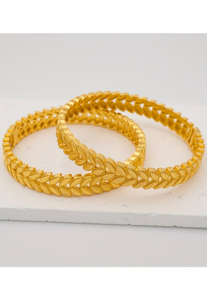 FASHION Hollow Wheat Print Bracelet, Exquisite Environmentally Friendly Copper Ladies Fashion Bracelet  - Image 3