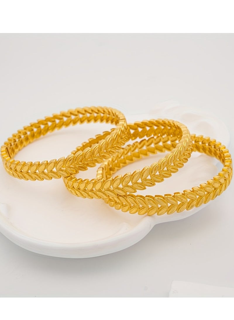 FASHION Hollow Wheat Print Bracelet, Exquisite Environmentally Friendly Copper Ladies Fashion Bracelet  - Image 5