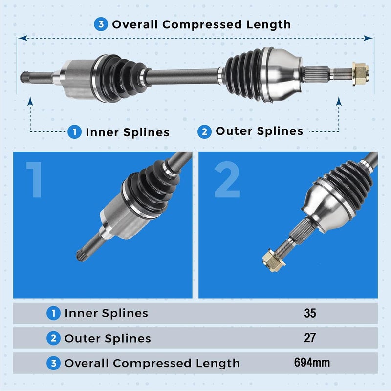 Bode-man Front Left Driver Side CV Axle Drive Shaft Assembly for 2013-2017 Ford Escape 2.0L - Image 5