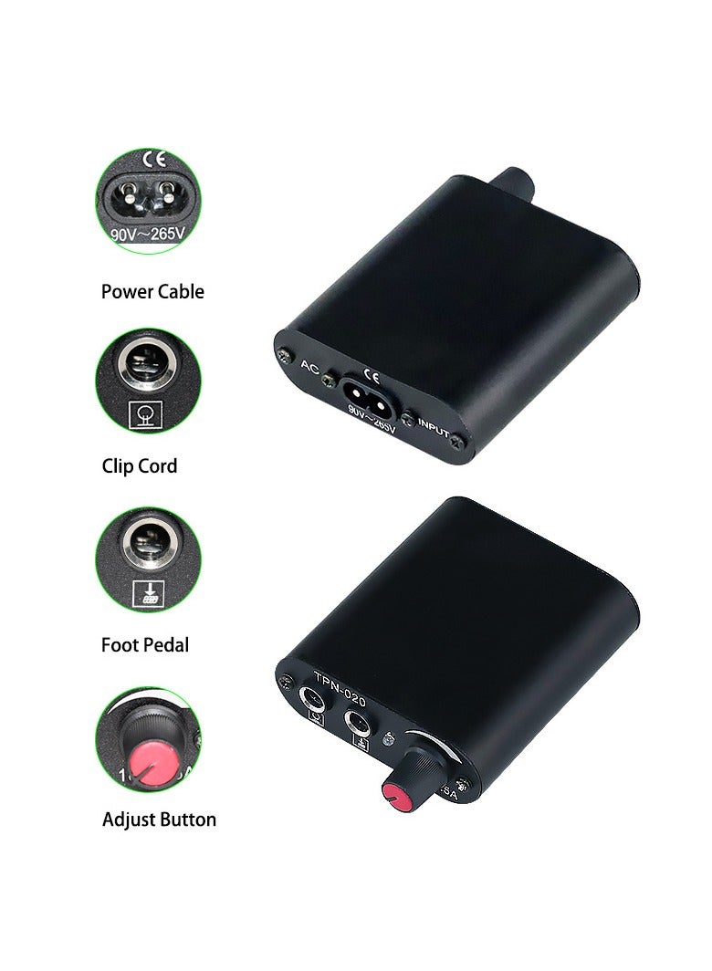 Tattoo Pen Kit, All In One Tattoo Machine Set, Durable Safe Tattoo Supplies Kit, Tattoo Pen, Tattoo Integrated Needles, Tattoo ment 10 Colors Set, Steel Pedal, Repair Cream, Bnadage, (Red Suit) - Image 4