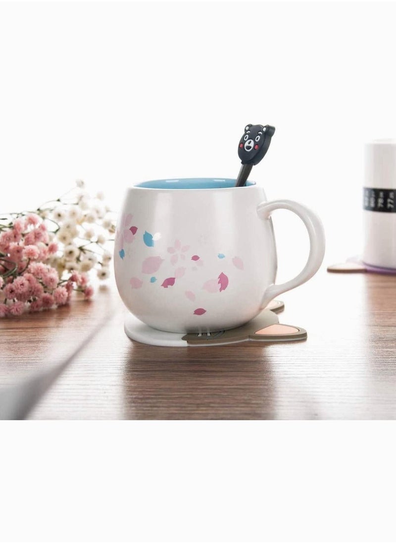 Y&D - Cup Mat, Qute Cat Silicone Rubber Coaster Any Table Type for Glass Tea- Best Housewarming Beverage, Drink, Home House Kitchen Decor Wedding Registry Gift Idea Size Drinking Glasses, 6Pcs - Image 1