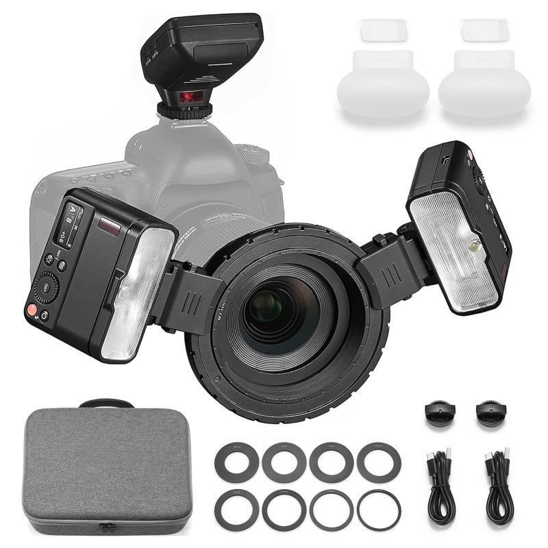 Camera Flash: Black, 2.4G Wireless Control, TTL Auto Focus - Versatile Macro Performance, Off-Camera Flash for Professional Photography, Dental, Jewelry Close-Up Shots - Image 1