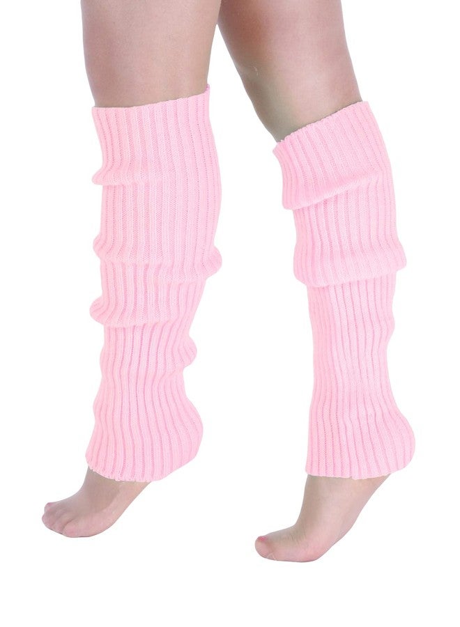 Milumia Women's 1 Pair Ribbed Knit Leg Warmers 80s Boot Long Socks Light Pink One Size - Image 1