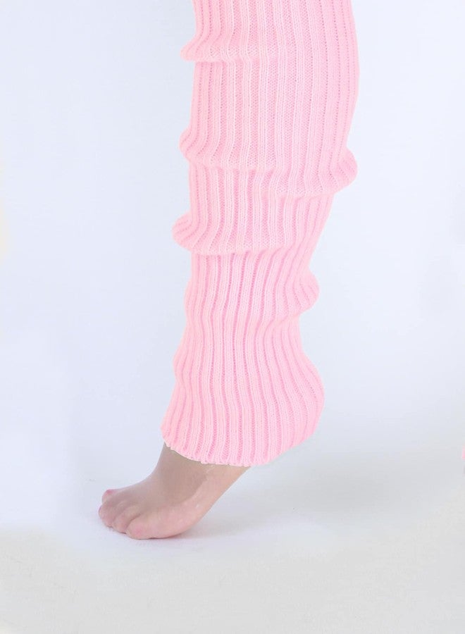 Milumia Women's 1 Pair Ribbed Knit Leg Warmers 80s Boot Long Socks Light Pink One Size - Image 3
