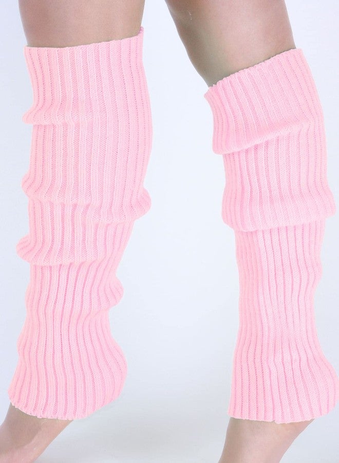Milumia Women's 1 Pair Ribbed Knit Leg Warmers 80s Boot Long Socks Light Pink One Size - Image 2