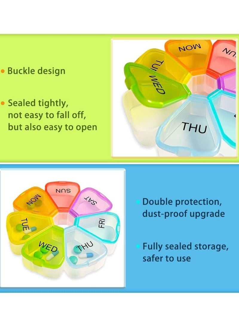 SYOSI Weekly 7 Day Large Pill Organizer, Travel Pill Box, Pill case, Medicine Organizer, Pill Container, Pill Box 7 Day, Pill Dispenser, Medication Organizer, Pill Organizer Weekly - Image 4