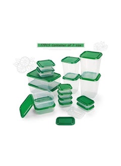 QSHOP ® Food Storage Containers Set, Kitchen Master Square Plastic Storage Containers with Airtight Lid for Food Storage and Meal Prep Reusable Canister Set of 17  - Image 3