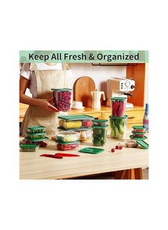 QSHOP ® Food Storage Containers Set, Kitchen Master Square Plastic Storage Containers with Airtight Lid for Food Storage and Meal Prep Reusable Canister Set of 17  - Image 5
