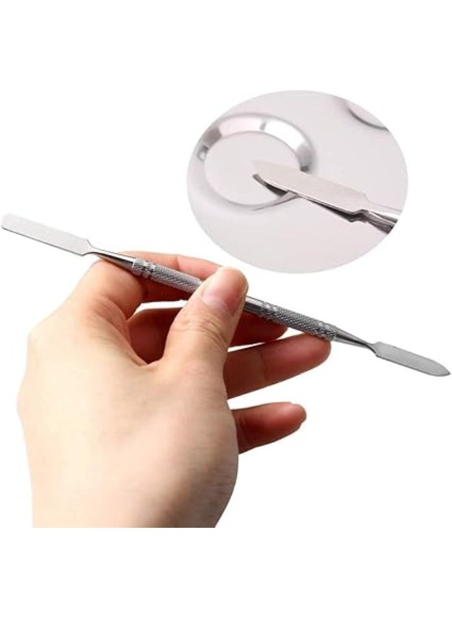 Makeup Palette, 6x4inch Stainless Steel Cosmetic Artist Mixing Palette with Spatula Tool for Nail Art Eye Shadow Eyelash Mixing Foundation (Silver) - Image 5