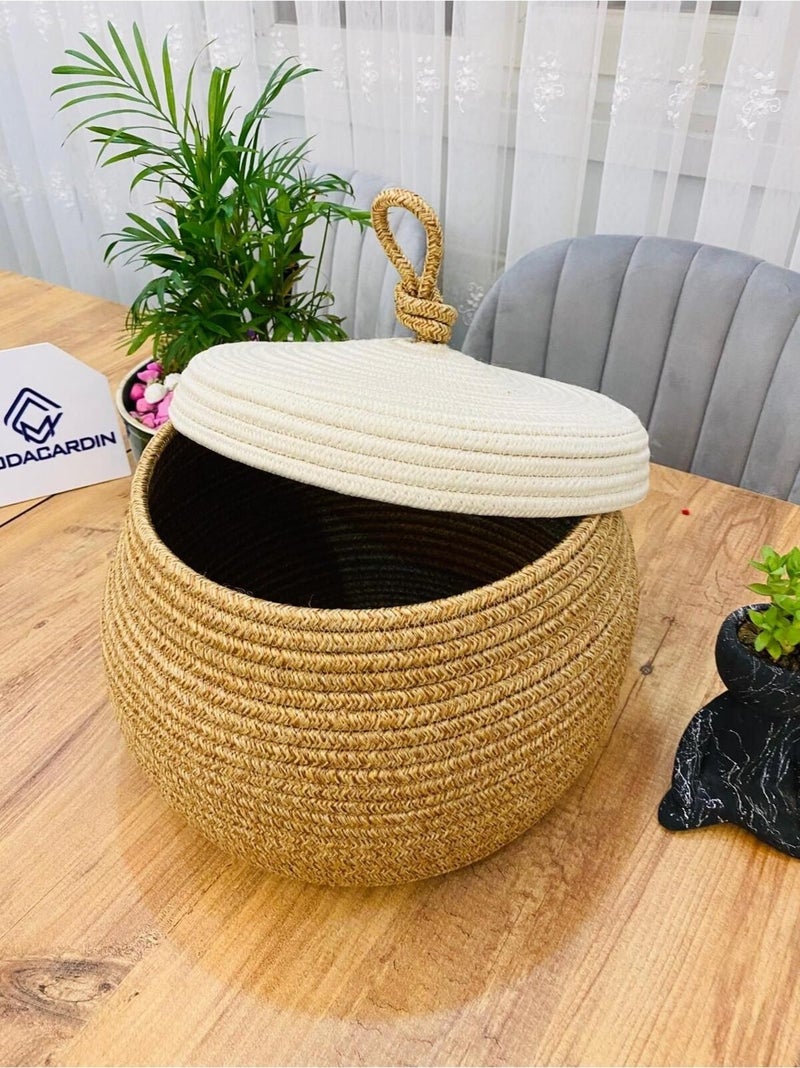 My Doğa Store Jute, Wicker, Kitchen Basket, Potato Onion Basket, Fruit Basket, Onion Basket Organizer - Image 3