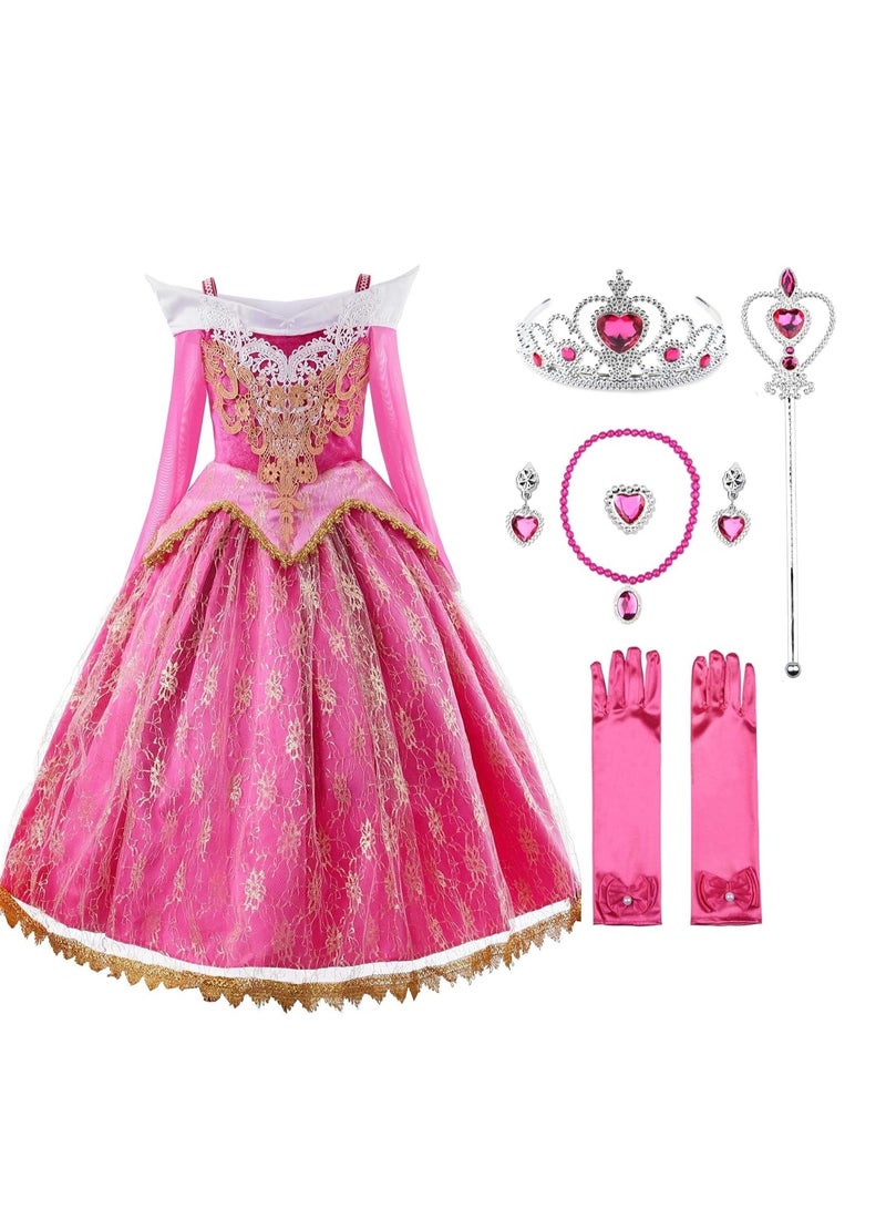 Excefore Girls Pink Princess Costume Cosplay Party Dress up - Image 1
