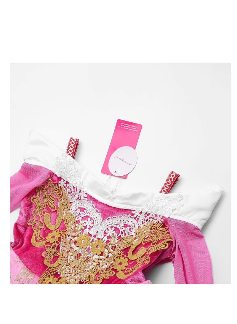 Excefore Girls Pink Princess Costume Cosplay Party Dress up - Image 4