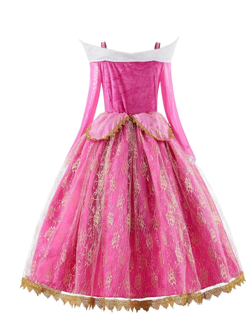 Excefore Girls Pink Princess Costume Cosplay Party Dress up - Image 3