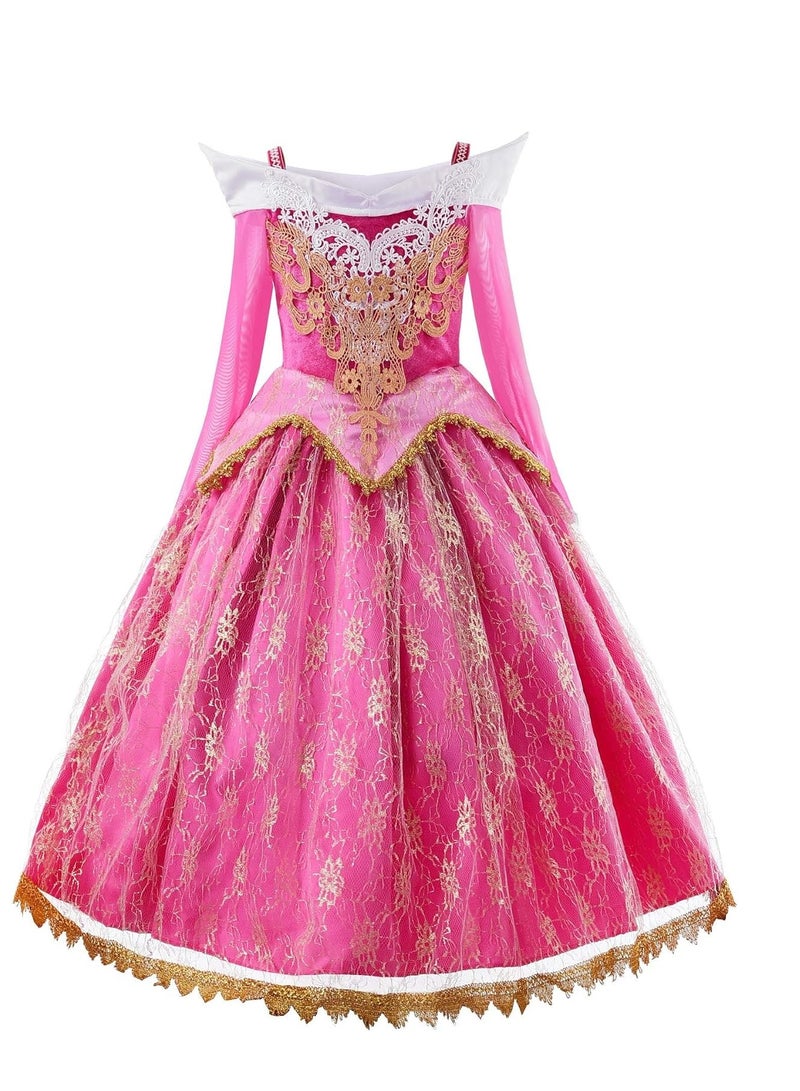 Excefore Girls Pink Princess Costume Cosplay Party Dress up - Image 2