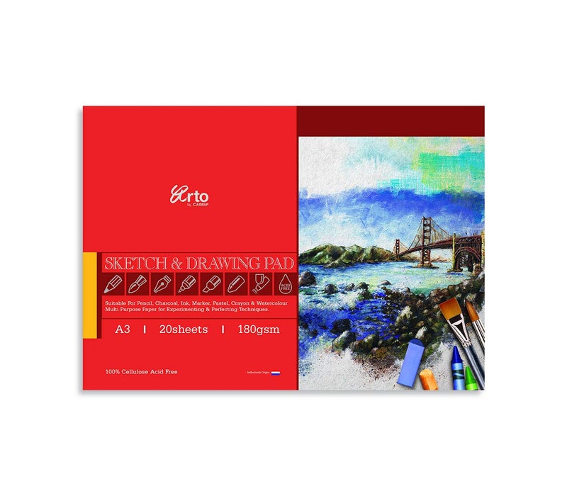 Campap ARTO Sketch & Drawing Pad - 180 GSM - 20 Sheets - A3 Size - Image 1