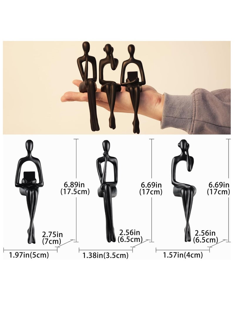 دي آند أل مجموعة من 3 قطعة من الفن التجريدي المفكر النحت التجريدي النحت زخرفة زخرفة الراتنج التماثيل الحديثة مكتب زخرفة رفوف صغيرة ديكور المنزل ديكور غرفة المعيشة التماثيل - Image 3